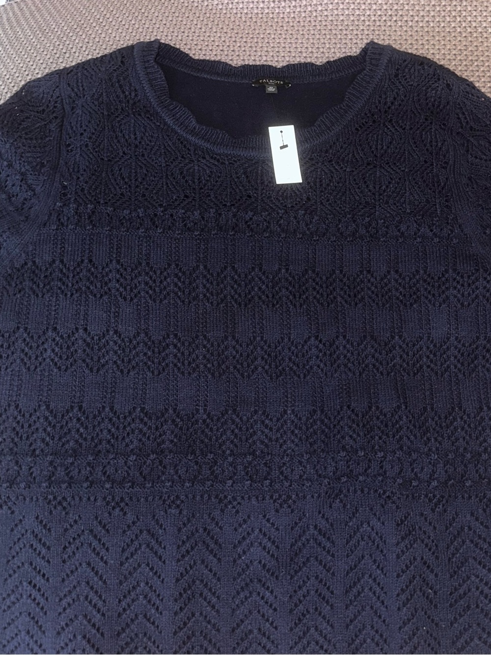 Talbots navy blue short sleeve sweater